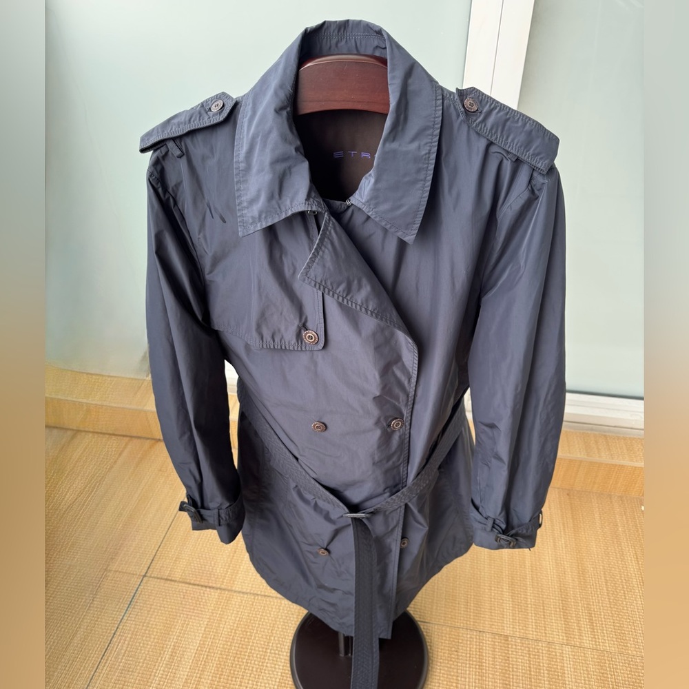 Men’s ETRO Trench Coat - Size 50, Excellent Condition
